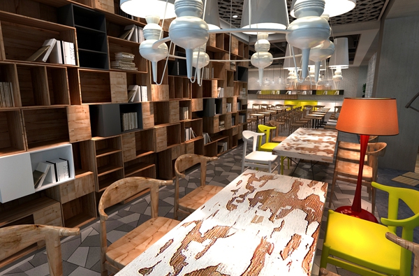 《慢時光咖啡廳裝修設計》-中衛咖啡廳裝修設計公司|室內設計|空間/建筑|中衛咖啡廳設計 - 原創設計作品 